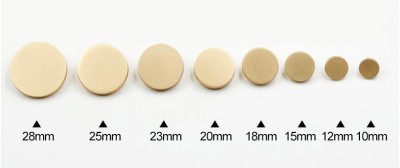 ZJ    金屬平面鈕扣  10mm  12mm  15mm  18mm  20mm  23mm  25mm  28mm  鋅合金電鍍 後面照